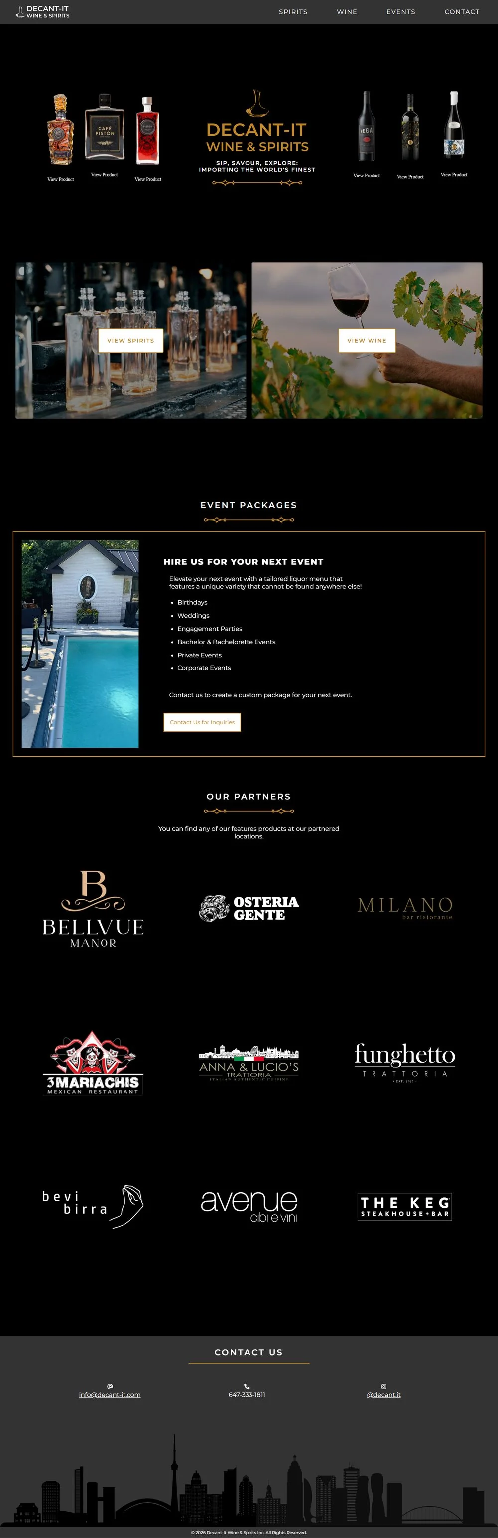Full original Decant-It homepage