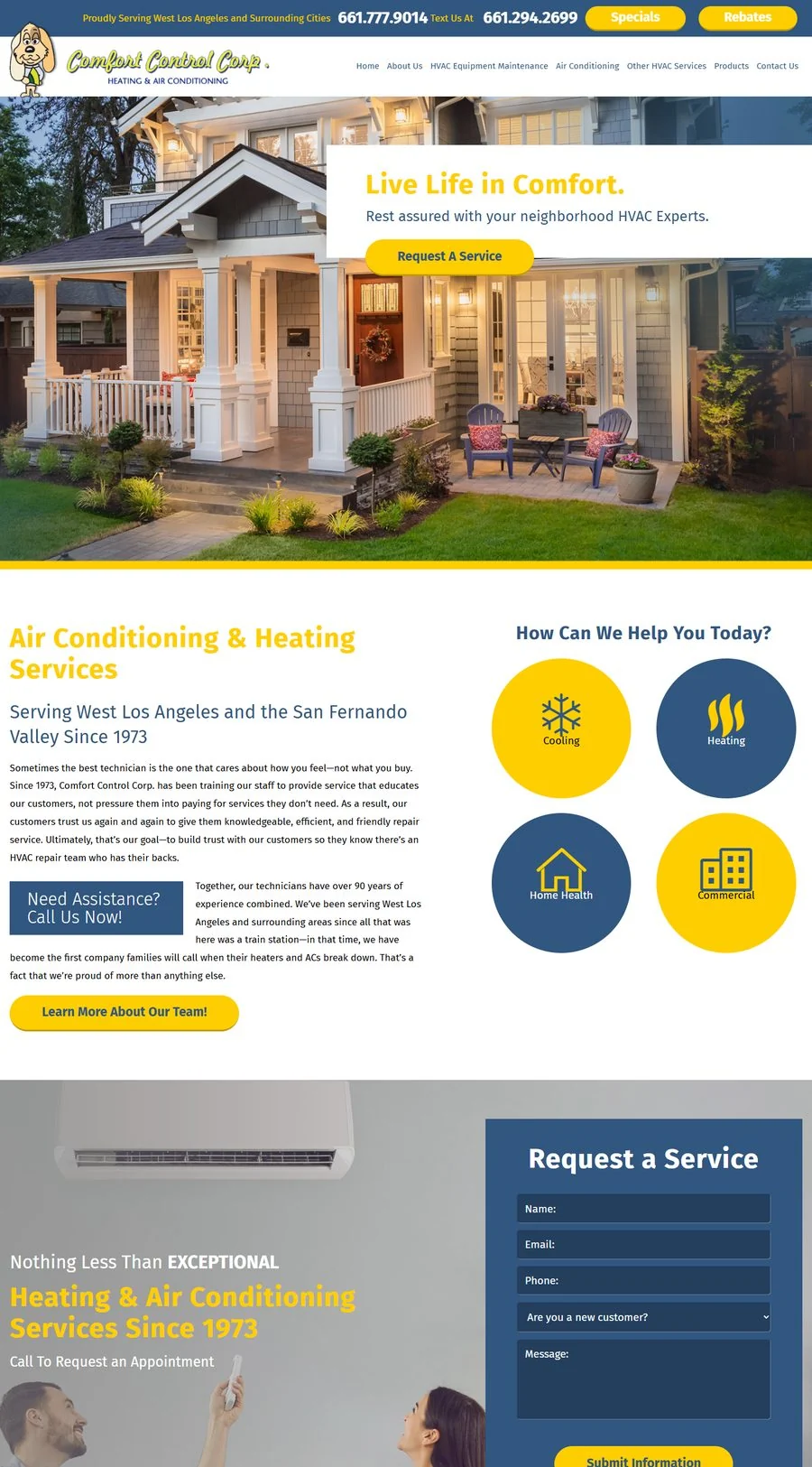 Comfort Control Corp homepage